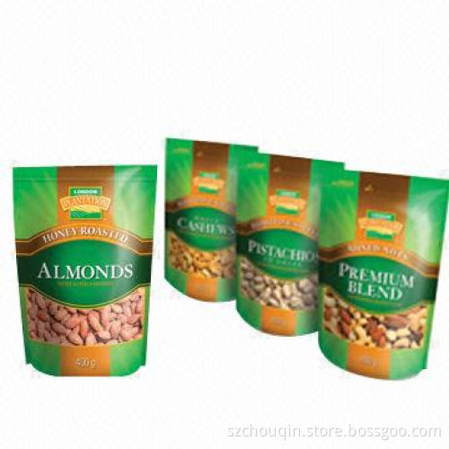 High-barrier Stand-up Zipper Resealable Bags with Printing, Made of PET/PE, Used for Food Packing